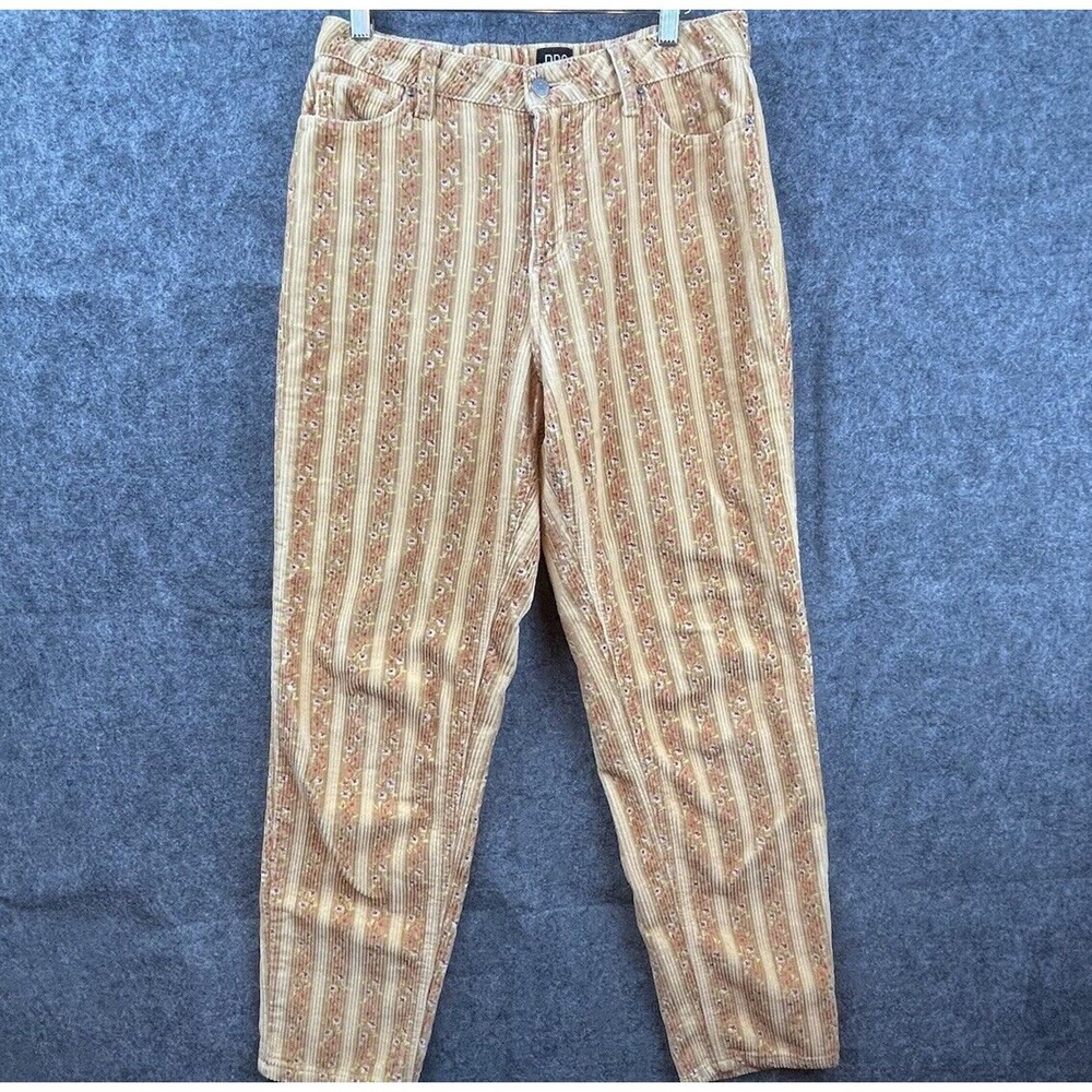 BDG Pants Womens 29 Mom High Rise Corduroy Striped Boho Hippie Festival